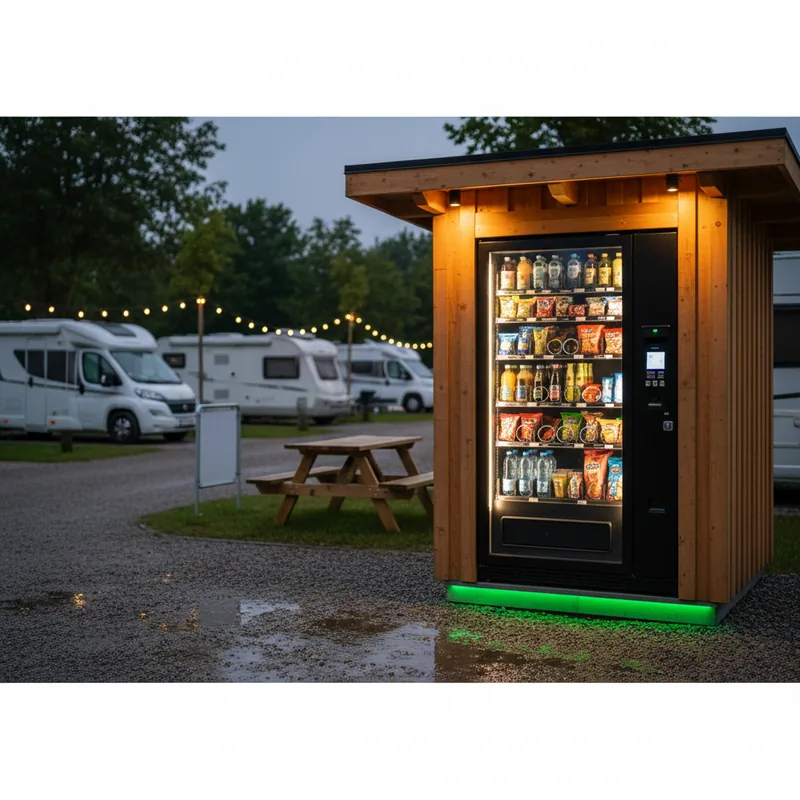 Verkaufsautomat auf einem Campingplatz