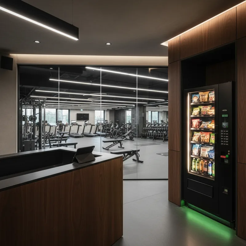 Snackautomat in einem modernen Fitnessstudio