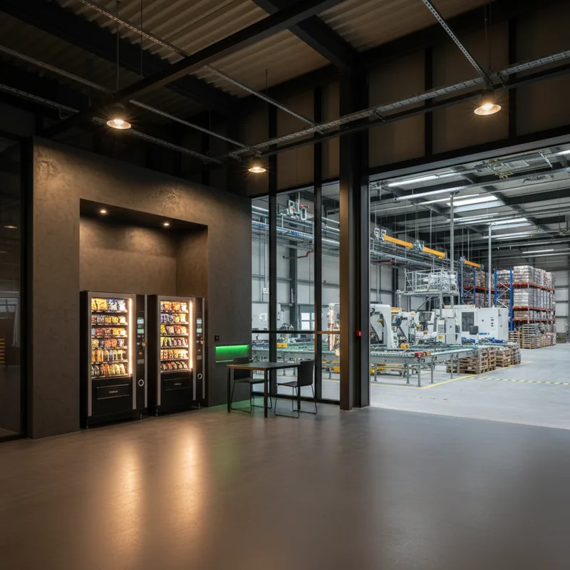 Snackautomat in einer Industriehalle
